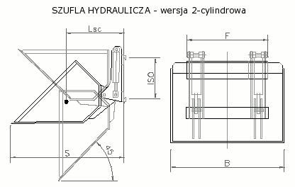 Szufla hydrauliczna 2-cylindrowa - schermat